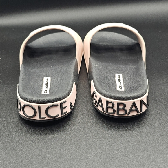 Dolce & Gabbana Pale Pink DG Logo Rubber Slide Sandal 39 - Picture 5 of 9